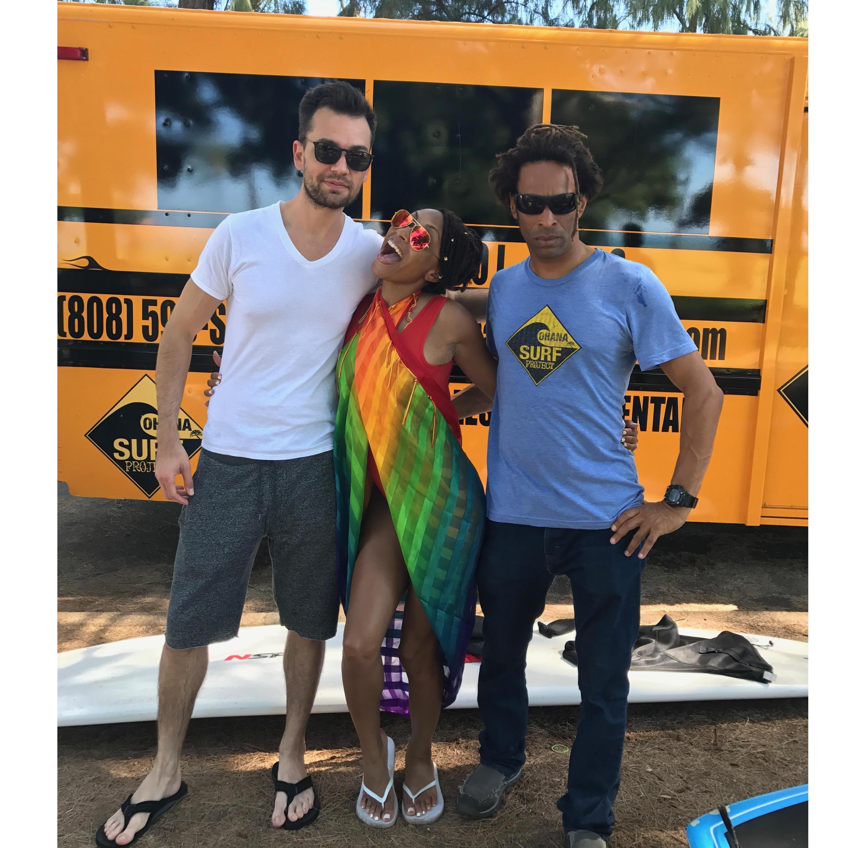 That time Rhavin's big brother taught Tony how to surf in Hawaii!