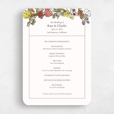 White Rounded Wedding Program - Smith and Mills