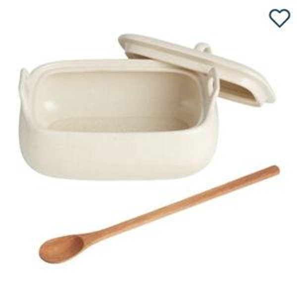 Speckled Covered Ceramic Baking Dish with Spoon - World Market