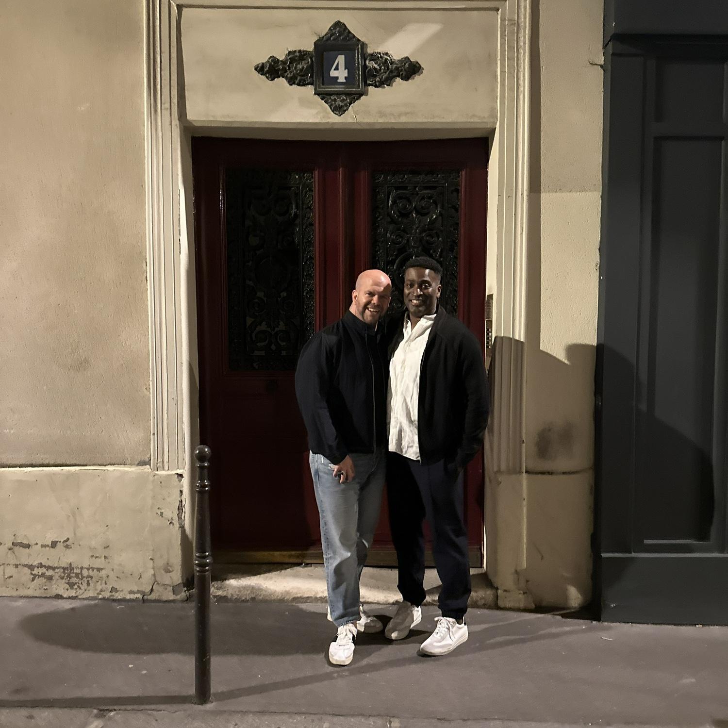 In front of Matthew’s first apartment in Paris