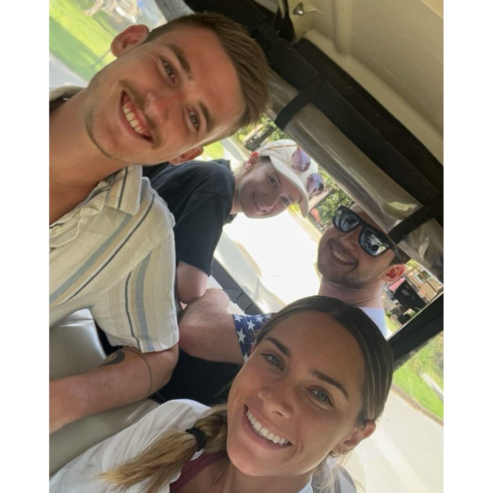 Bumpy golf cart ride with TyLeigh's brother Aden, and future sister in law Erika.