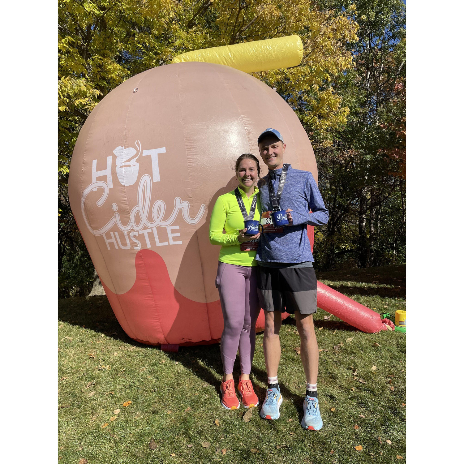 We ran a half marathon together! We started for the cider and ended for love!