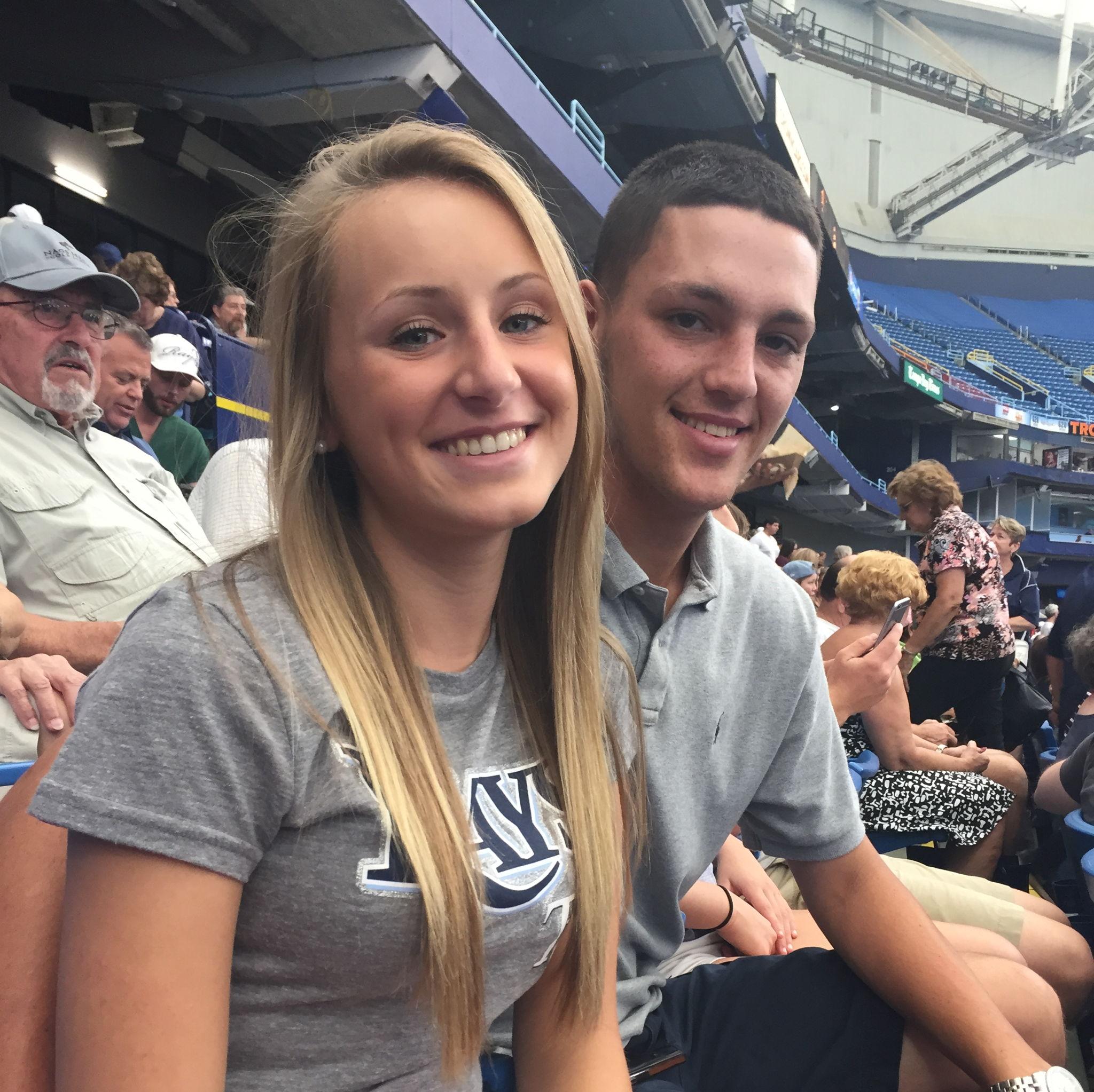 Our first of many Rays games and our first photo. (April 2015)