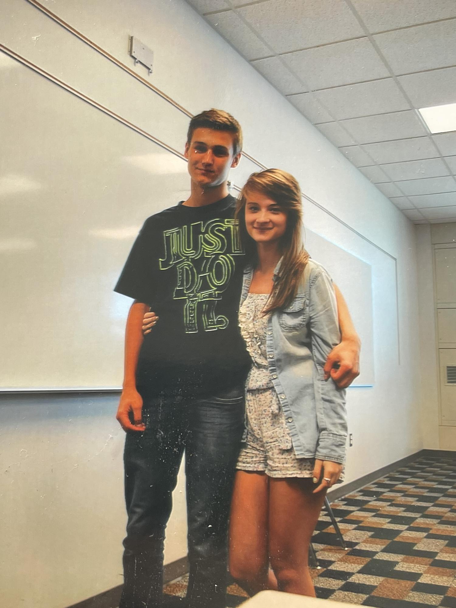 Our first photo together when we were just friends in AP US history class