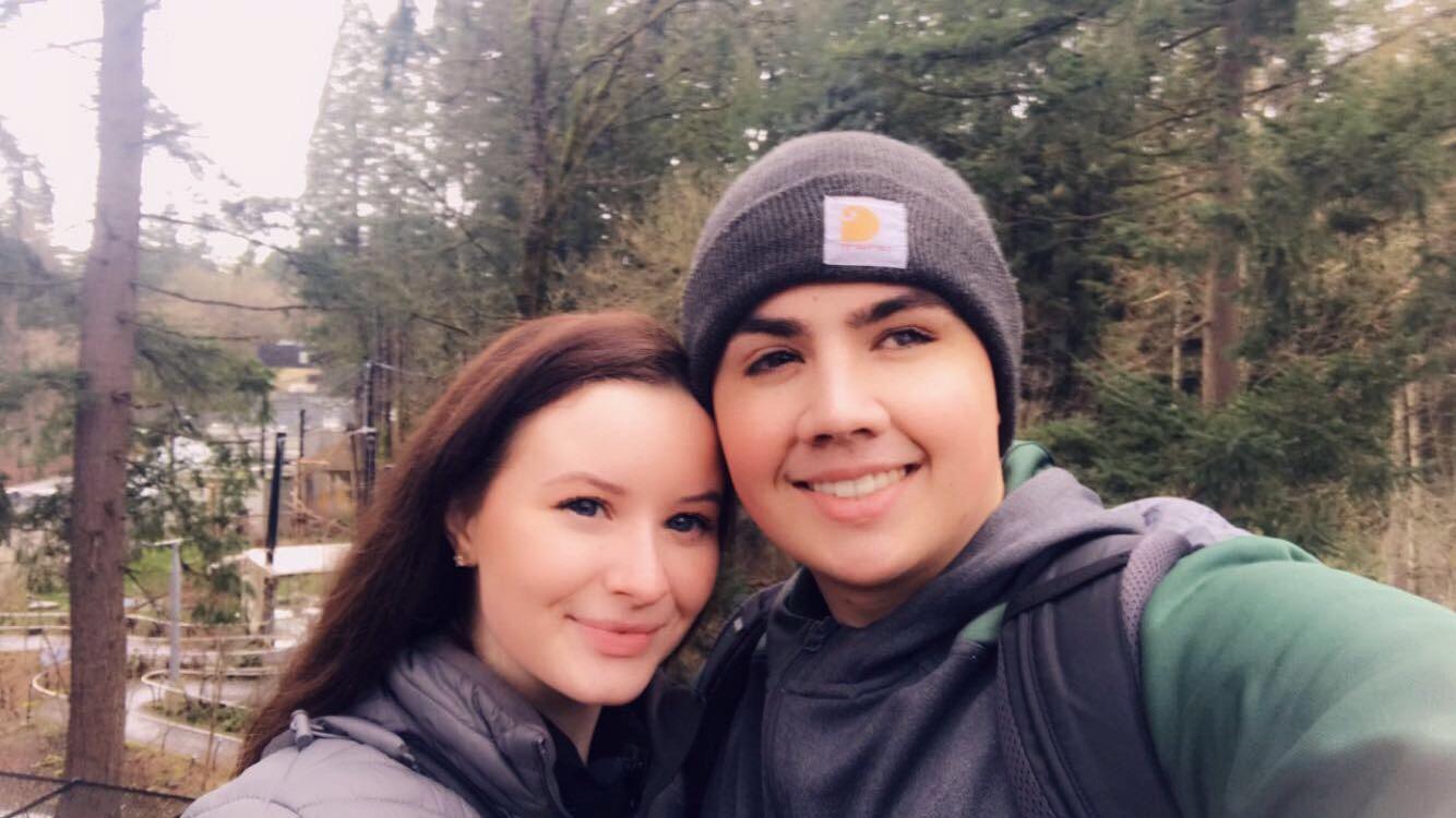 Maya and Dustin at the Oregon Zoo on a date in 2019