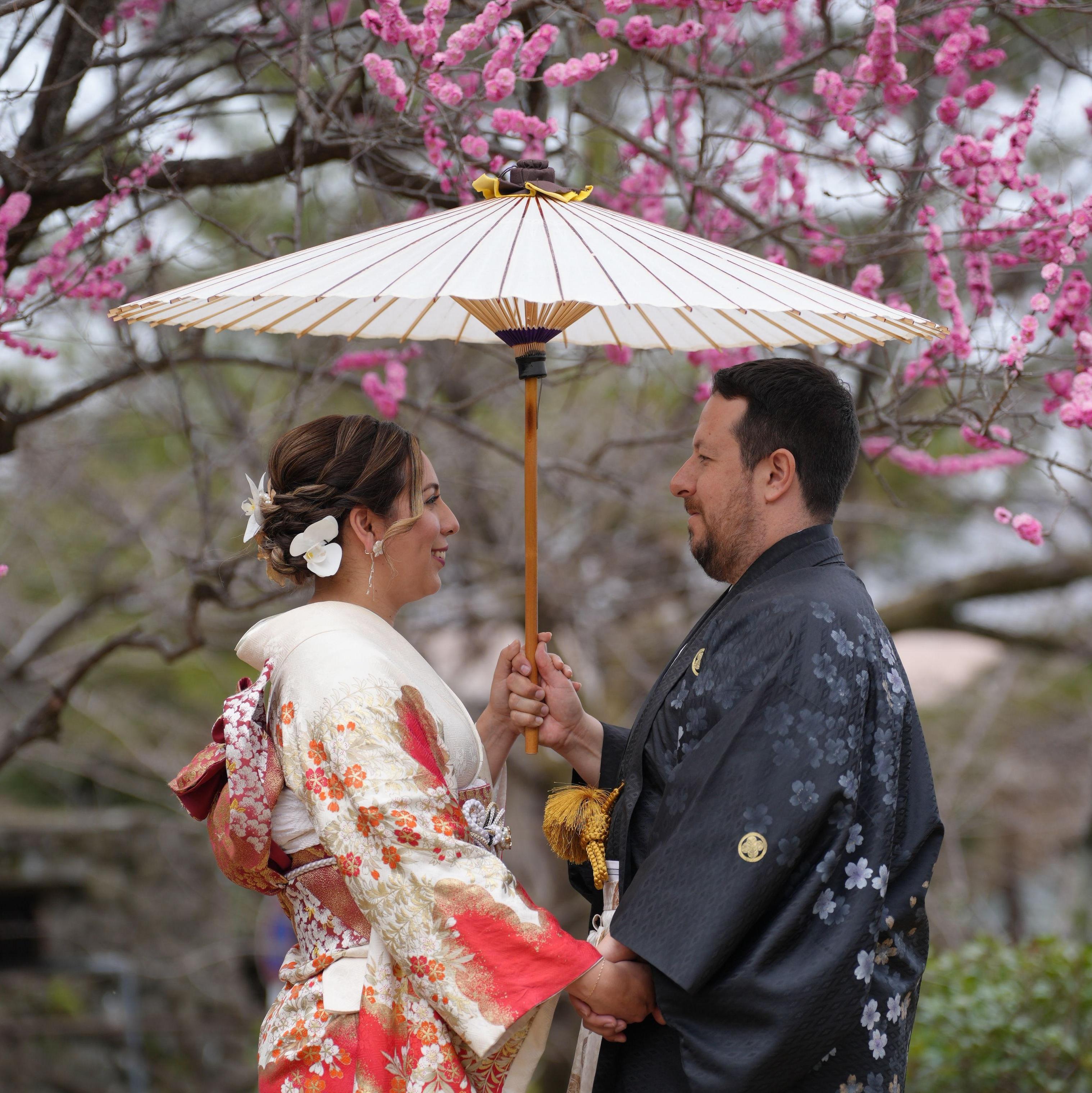 A photoshoot with traditional kimonos in Kyoto, Japan