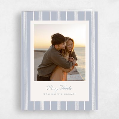 Blue Photo Wedding Thank You - Coastal Photo