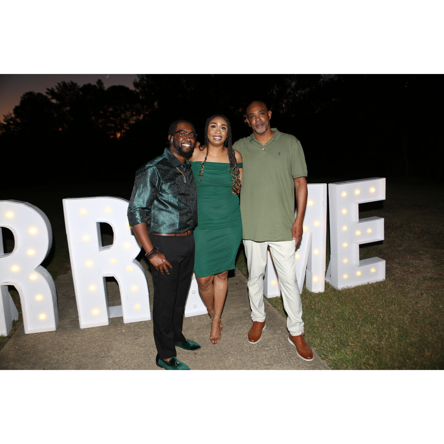 Groom (Left), Bride (Middle), and Bride's Father (Right)
