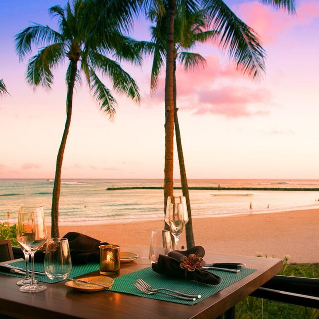 Dinner on our honeymoon