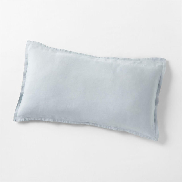 European Flax ®-Certified Linen Mist Blue King-Size Pillow Sham Cover