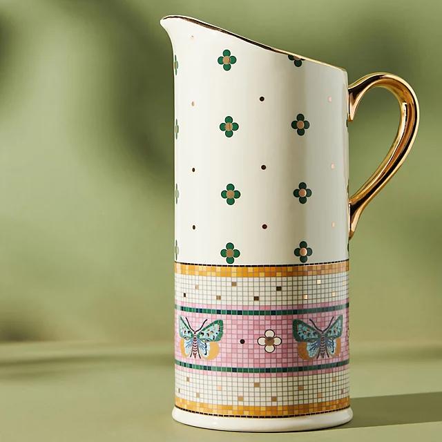 Garden Tile Pitcher