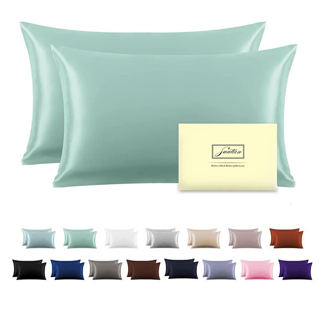 Silk Pillowcase for Hair and Skin,Soft,Breathable and Sliky Standard Size Pillow Cases Set of 2,Both Sides Natural Mulberry Silk Pillowcases with Hidden Zipper(Standard Size 20"X 26",2pcs)