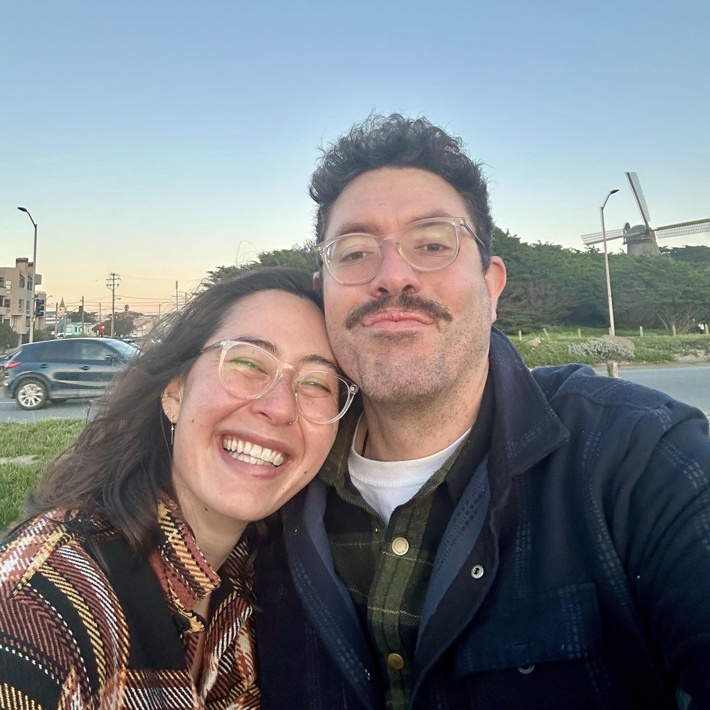 Enjoying an SF sunset at Ocean Beach