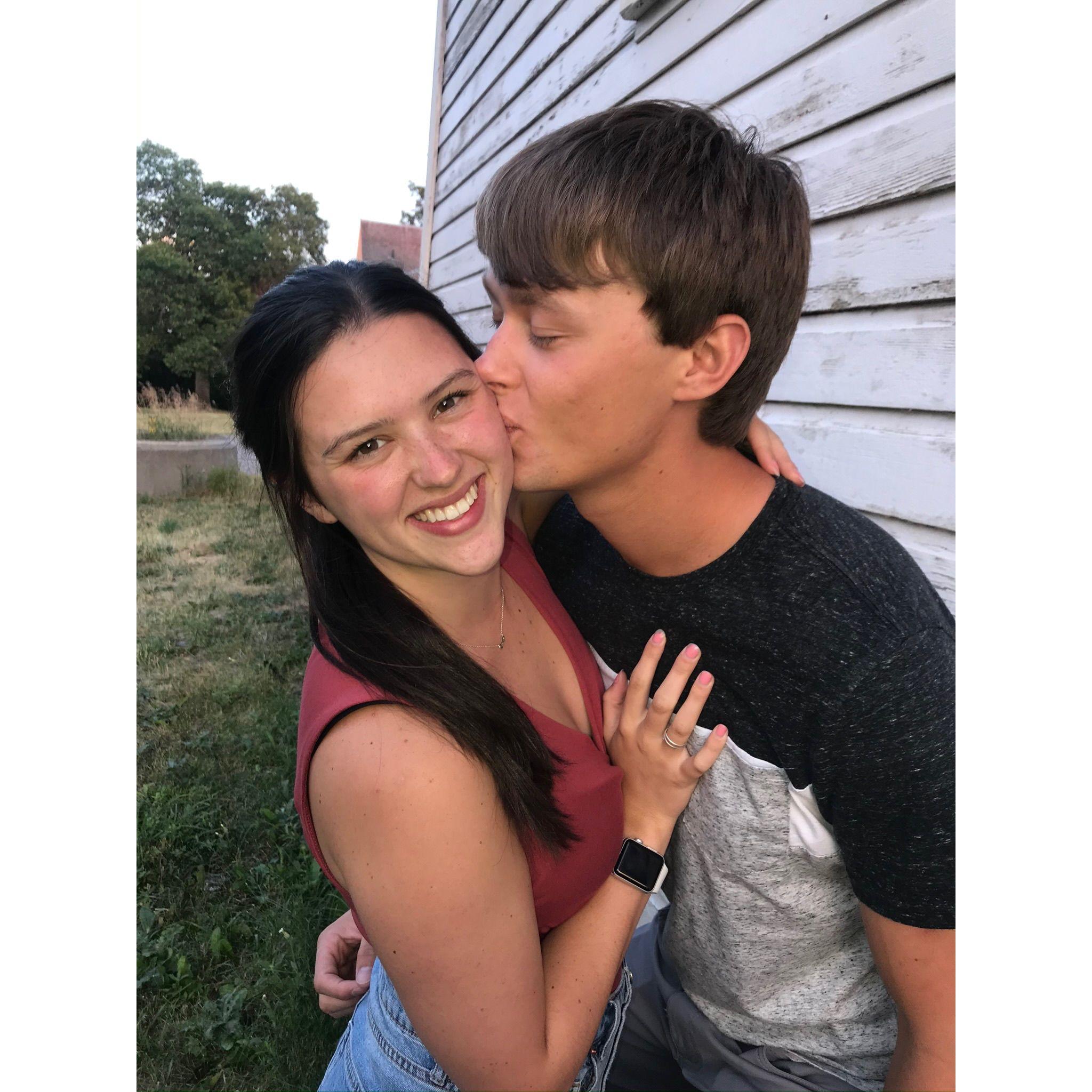 Photo from August 2020. We had just moved into our first apartment together.