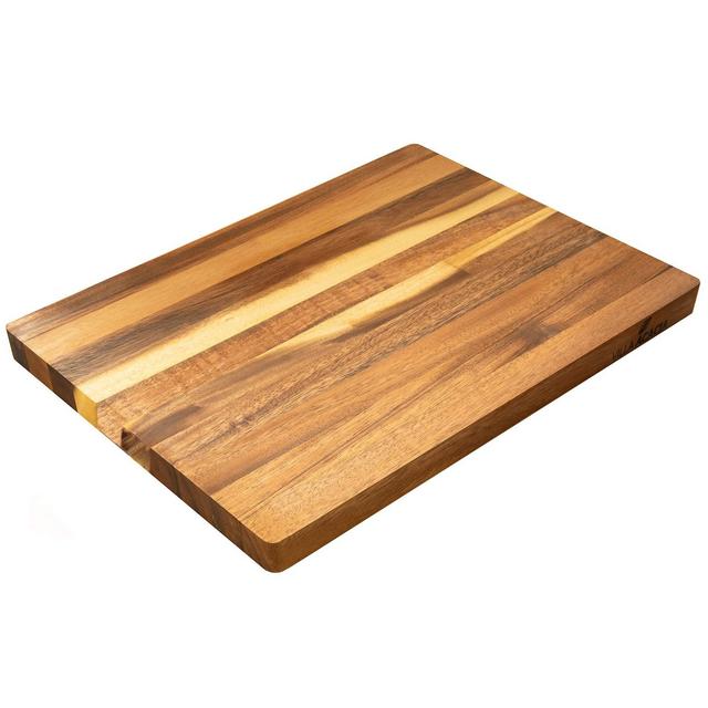 Villa Acacia Large Wood Cutting Board, 17x12 Inch Premium Grade Reversible Hardwood for Kitchens