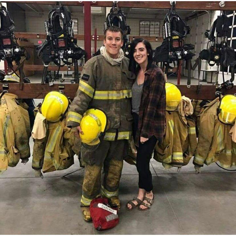 Celebrating firefighter Gardner.