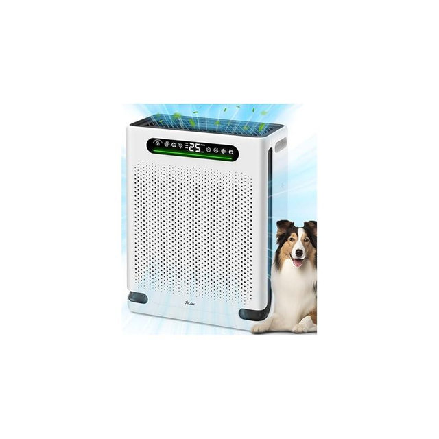 Air Purifiers for Home Large Room Up to 2600 Ft², HEPA Air Purifier with Washable Filter & Air Quality Display, Powerful Turbo Mode Air Cleaner for Pet Hair Odors Smoke Dust