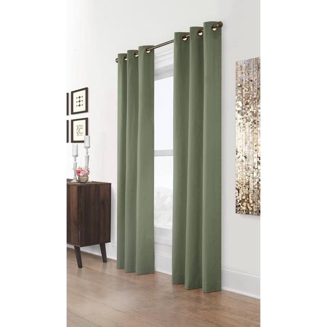 Set of 2 (84"x80")Weathermate Grommet Top Room Darkening Curtain Panels Green - Thermalogic