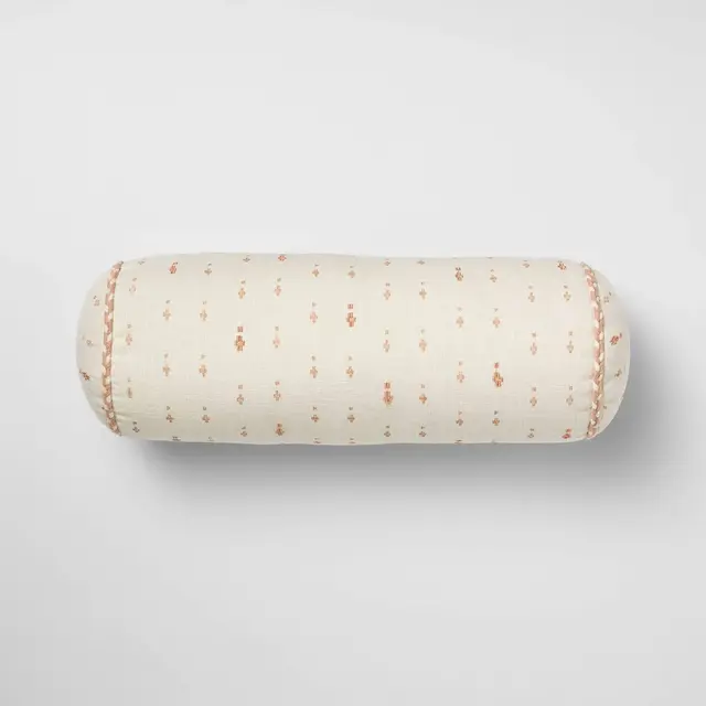 Bolster Geo Pattern Cream and Peach - Threshold™ designed with Studio McGee