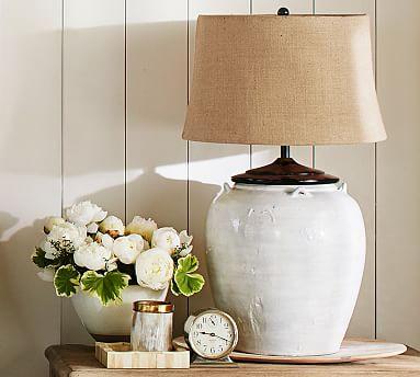 Courtney Ceramic Table Lamp Base - Ivory
