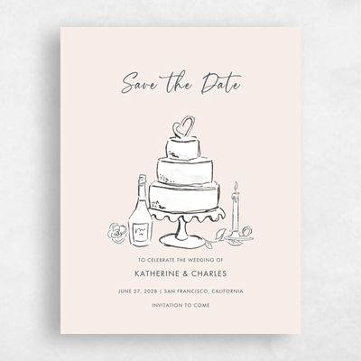 Linen, Beige Wedding Save the Date - Hamilton Portrait
