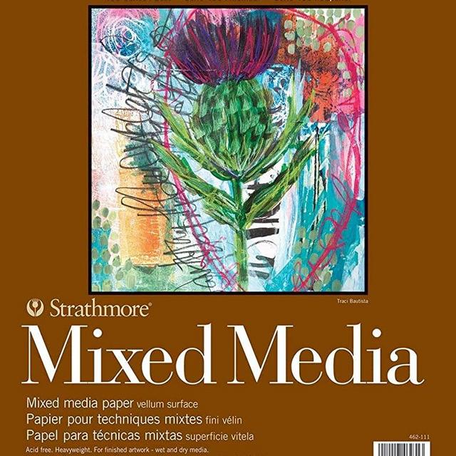 Strathmore 462-111 400 Series Mixed Media Pad, 11"x14" Glue Bound, 15 Sheets
