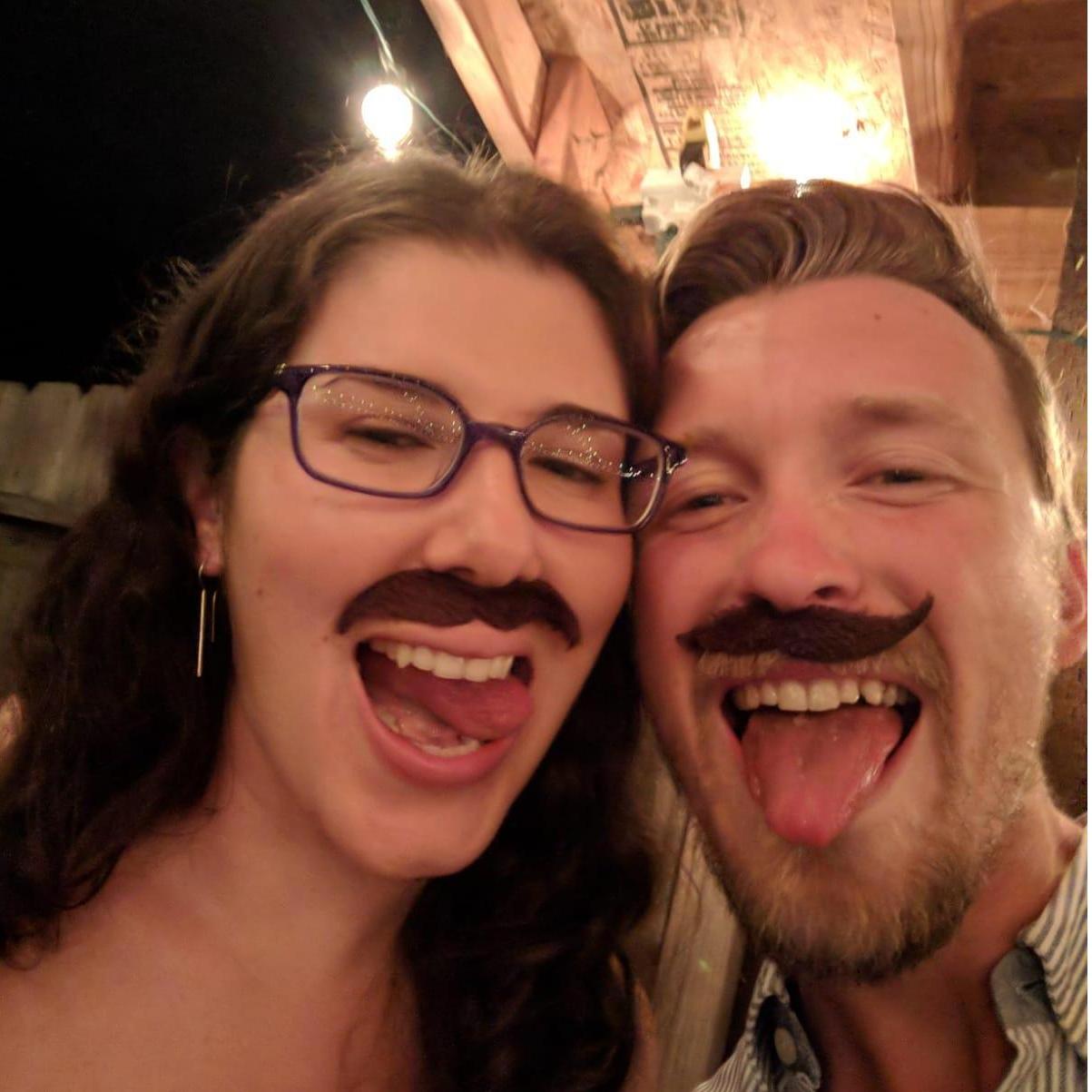 Moustache party to celebrate Moustache's birthday and our engagement!