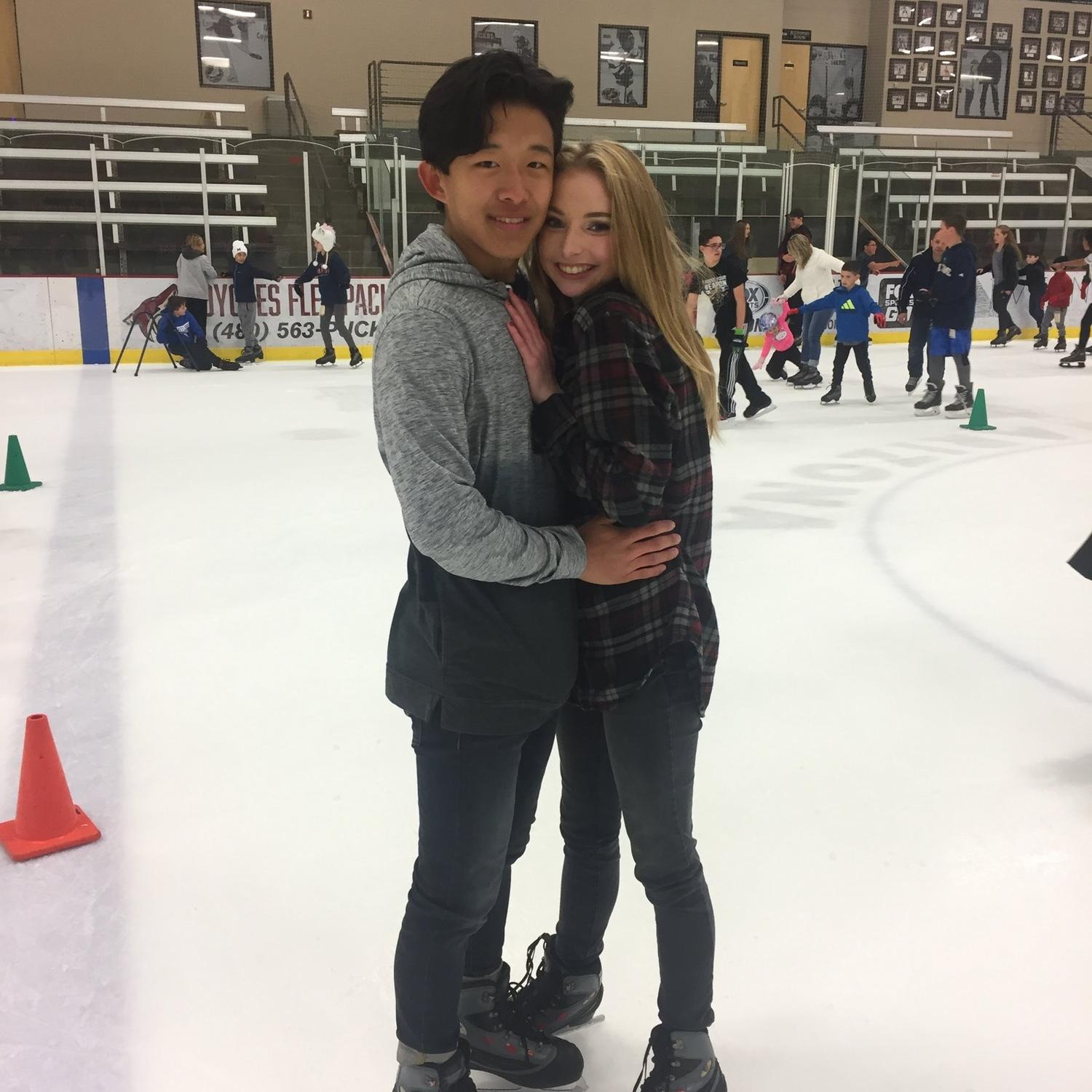 Ice skating, Lexi only fell down once!