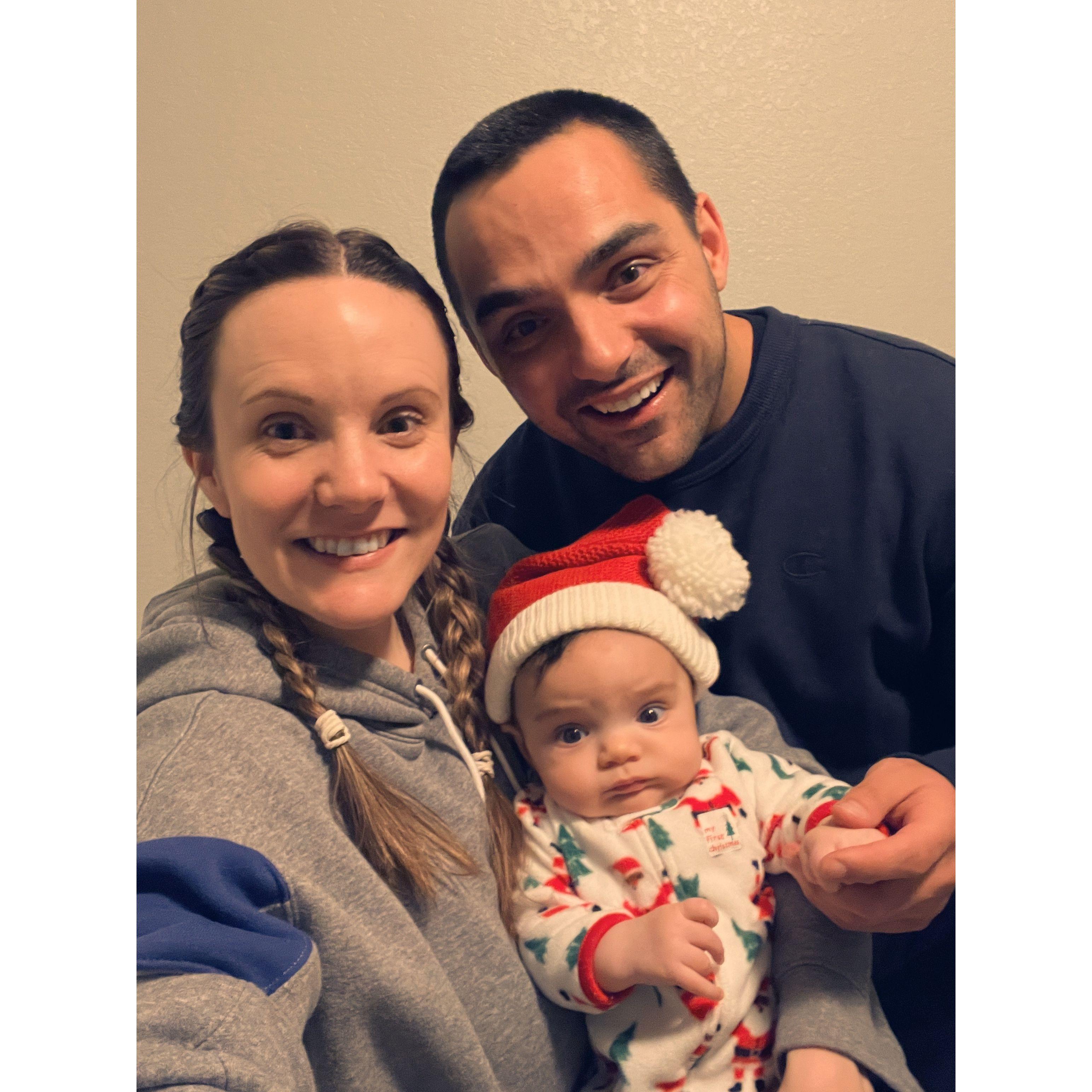 Carter's first Christmas Eve and the night before we got engaged!