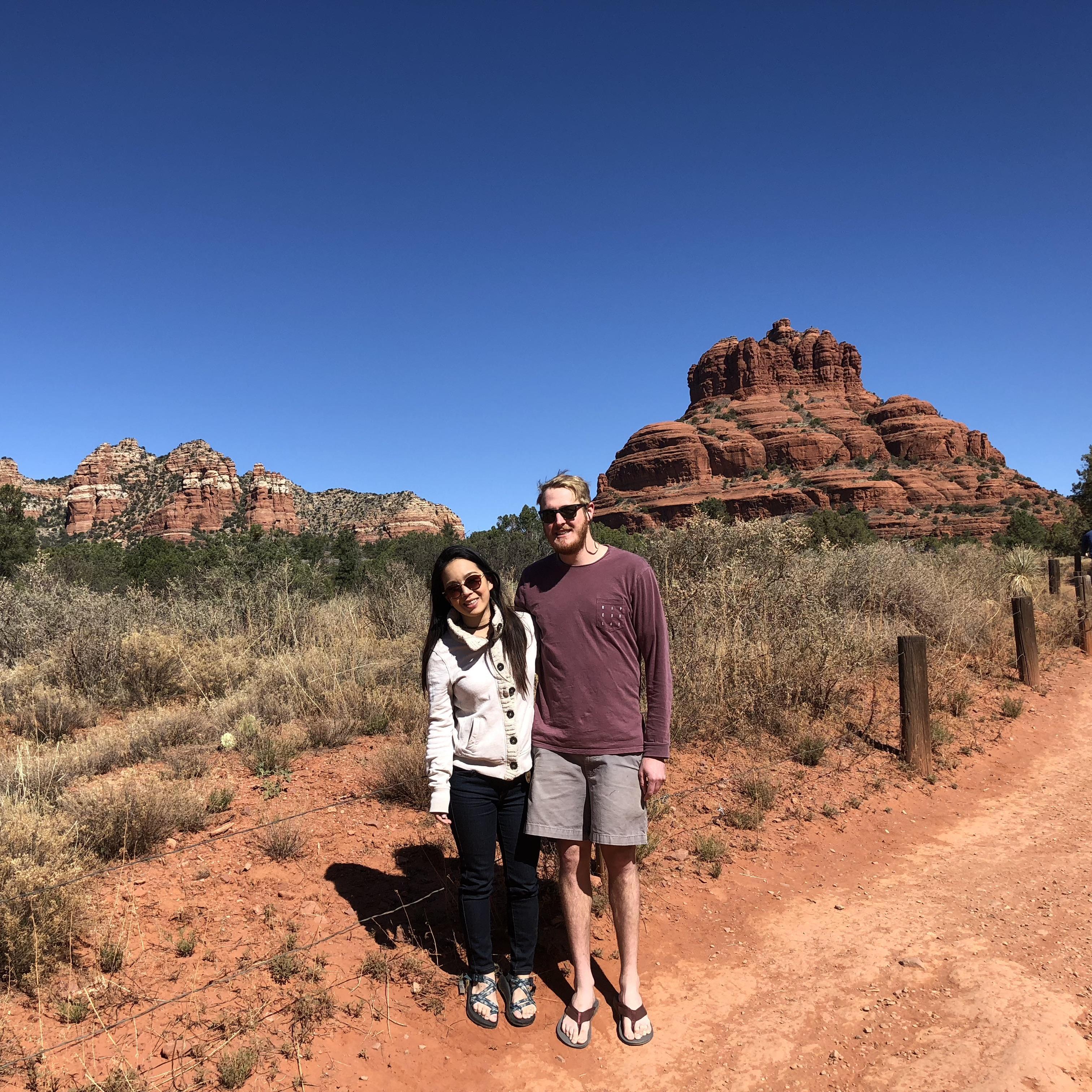 Taking a stroll by Bell Rock in Sedona