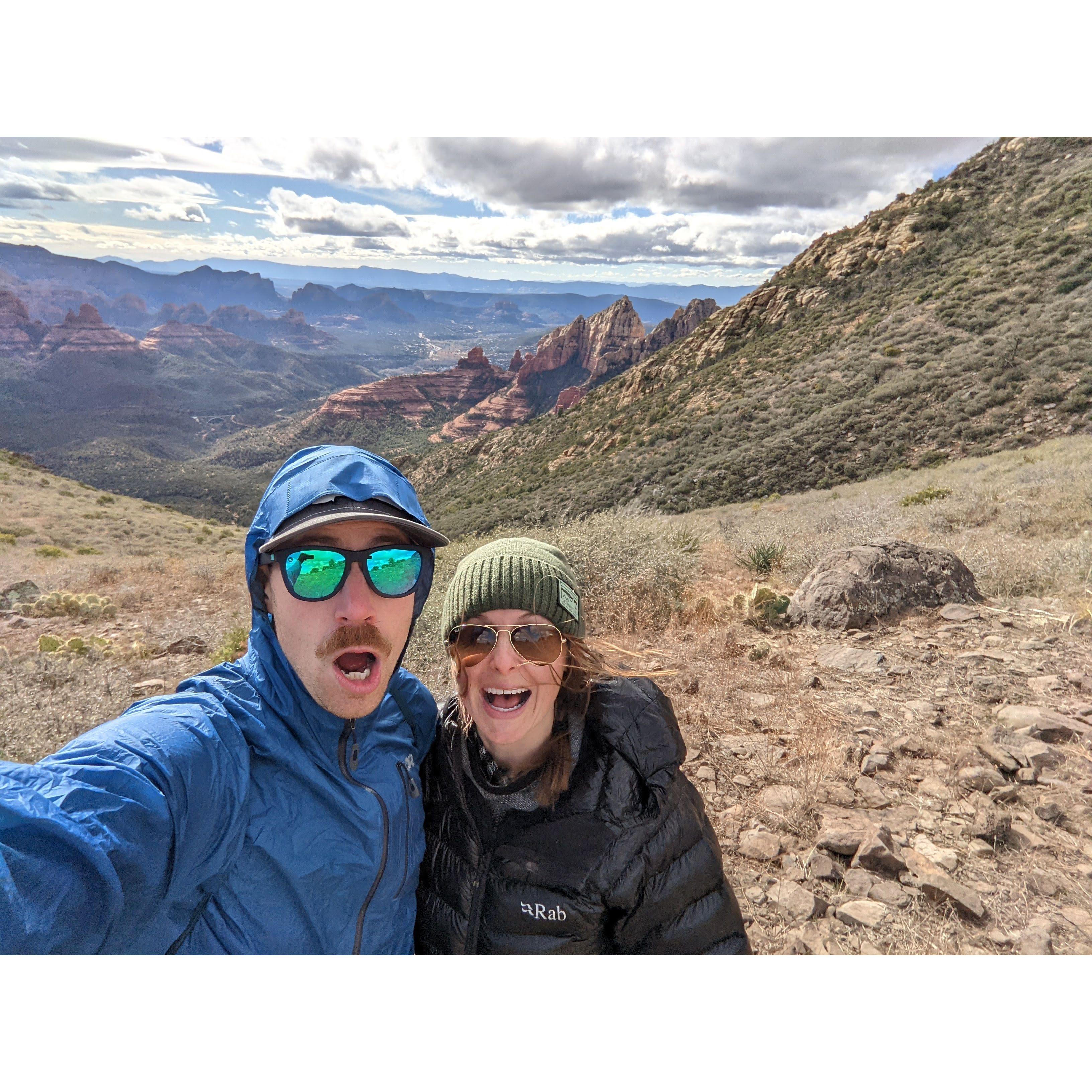 Windy hike in Sedona, AZ