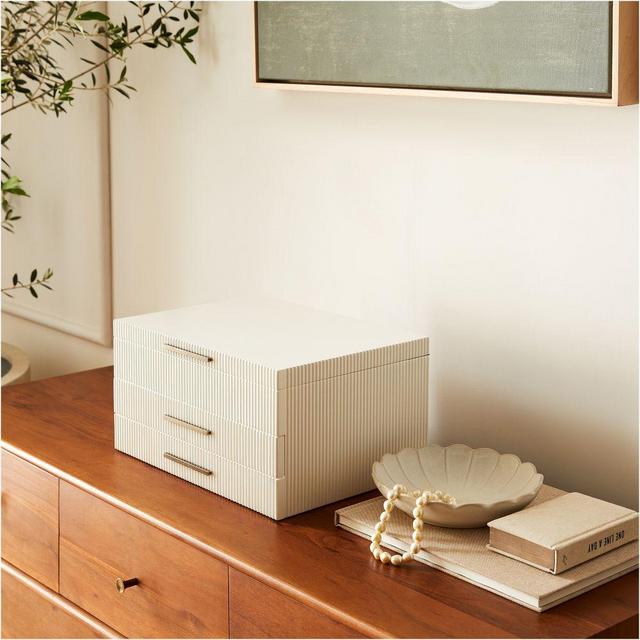 Ames Grand Jewelry Box, White