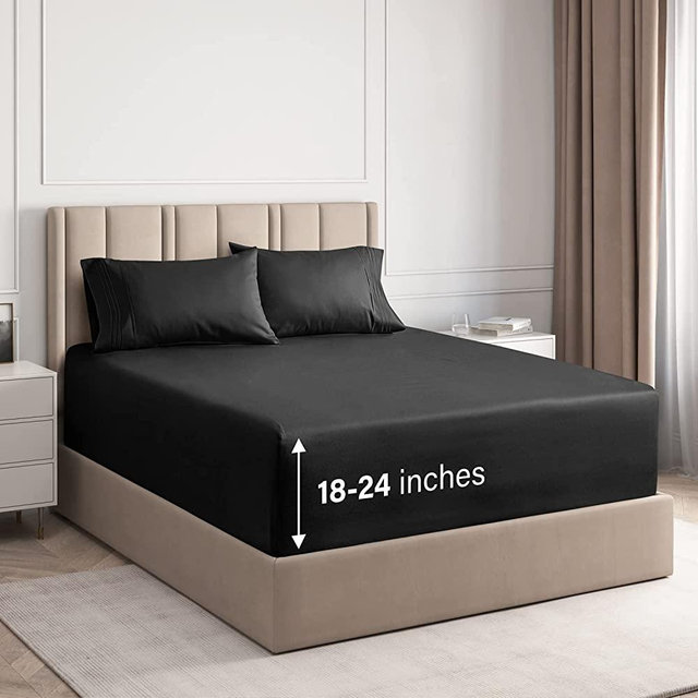 Extra Deep Pocket Sheets - 4 Piece Sheet Set - Deep Pocket Twin Sheets - Extra Deep Pocket Twin Sheets - Deep Fitted Sheet Set - Extra Deep Pocket Twin Size Sheets - Easily Fits Extra Deep Mattresses