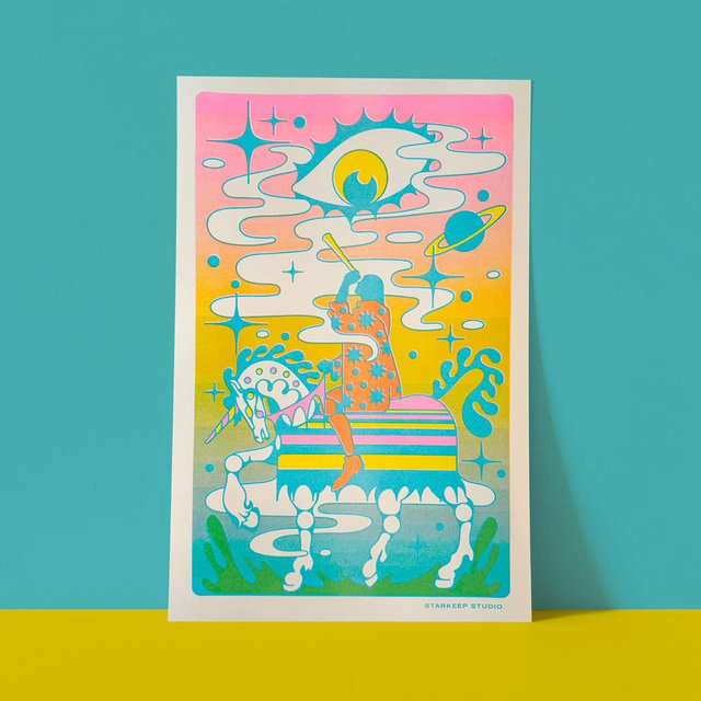 Seeker Risograph Print | 11x17 Riso Print