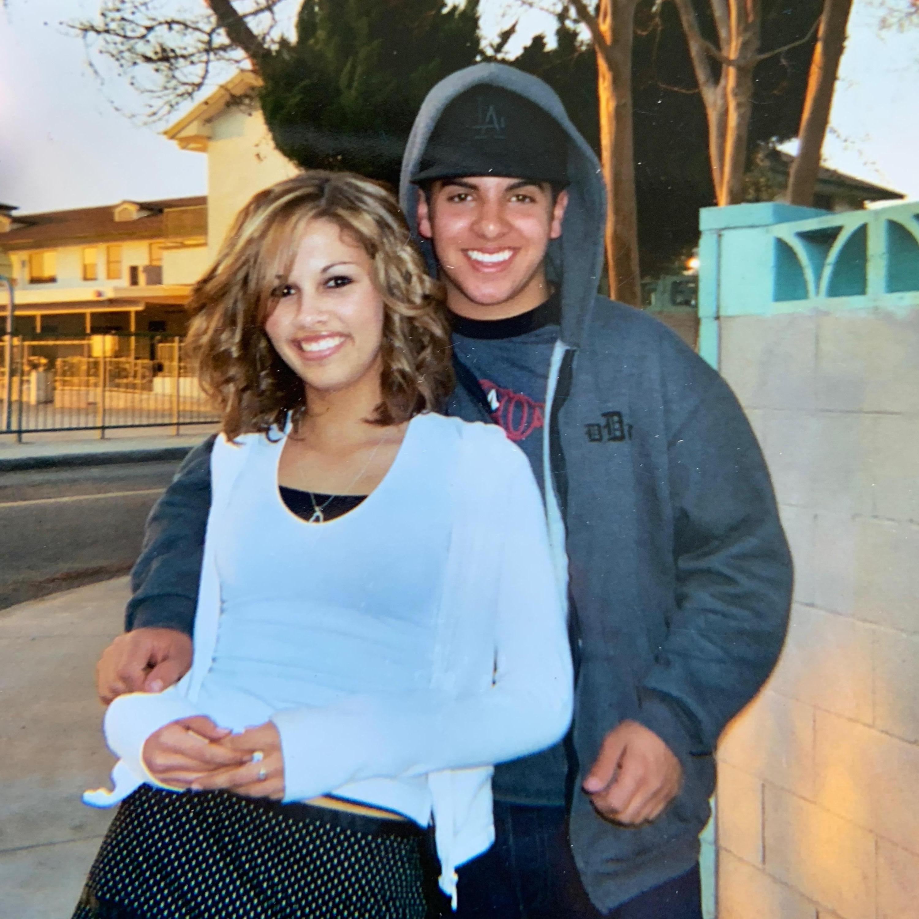 Outside Upland Christian School where we first met