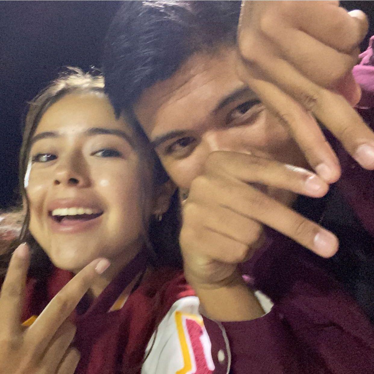 Visiting Val's high school and watching Diego play in the school band at a football game!