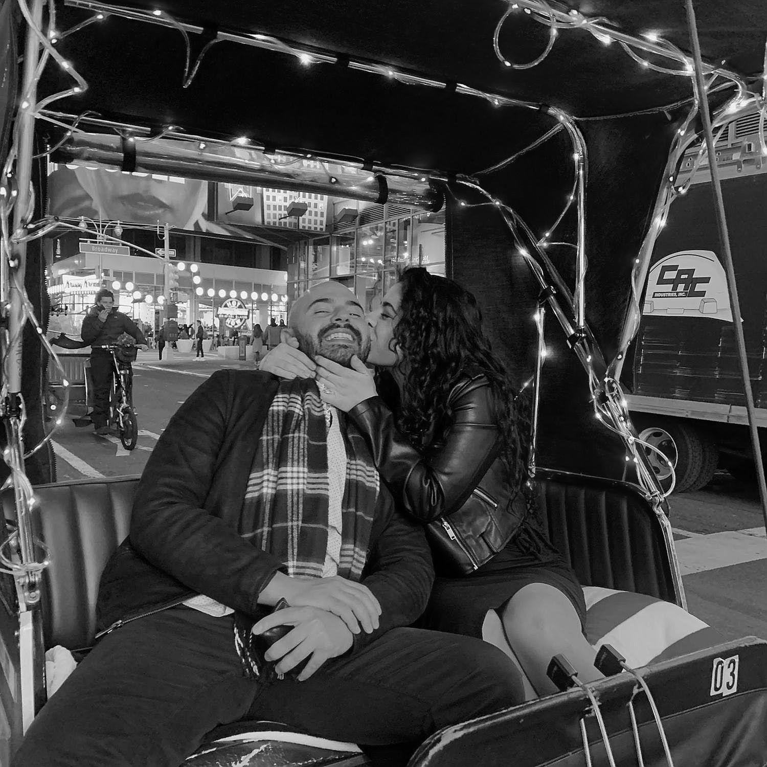 The night we officially became boyfriend and girlfriend! Fun Fact: the guy driving this cart insisted he took pictures of us after he rode us around Times Square