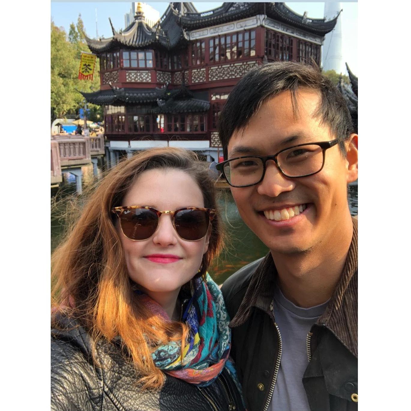 We took a three-week trip to Asia in Nov/Dec 2018. Hannah's mom went with us to Shanghai and we traveled down to Hangzhou to visit Hannah's brother. This photo was taken in Shanghai.