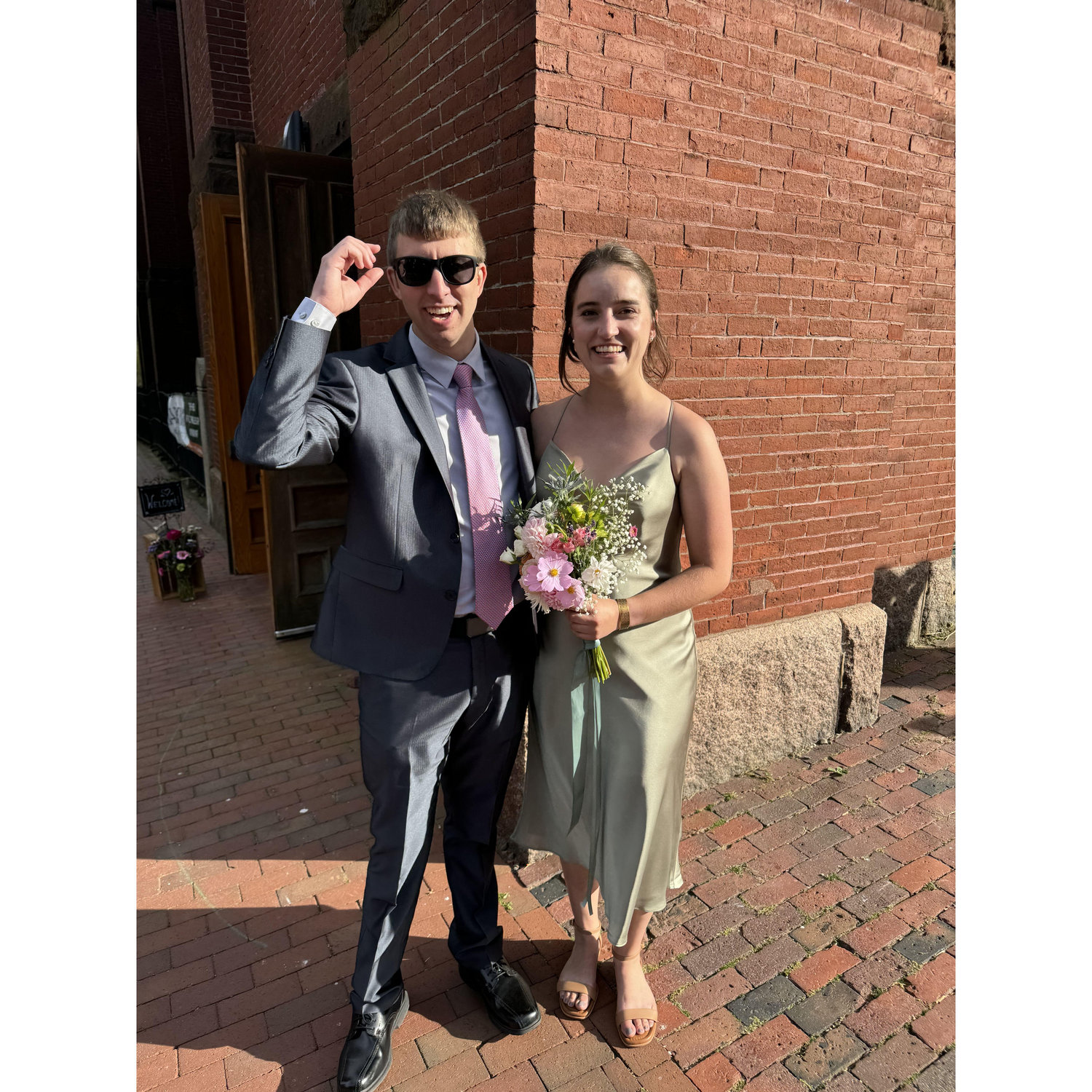 Practicing this whole "wedding" thing at Maggie's wedding.