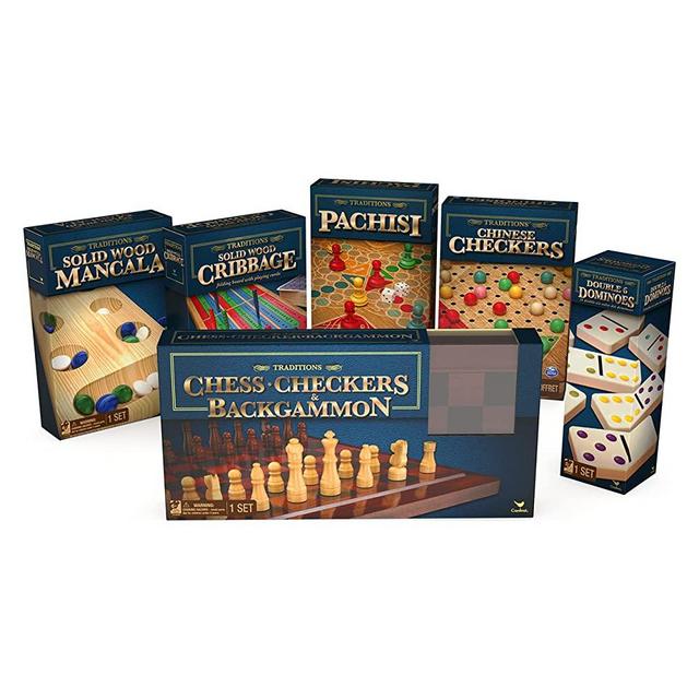 Classic Board Games 6-Pack Bundle, for Adults, Families, and Kids Ages 6 and up