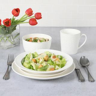Basket Weave 30-Piece Dinnerware Set, Service for 6