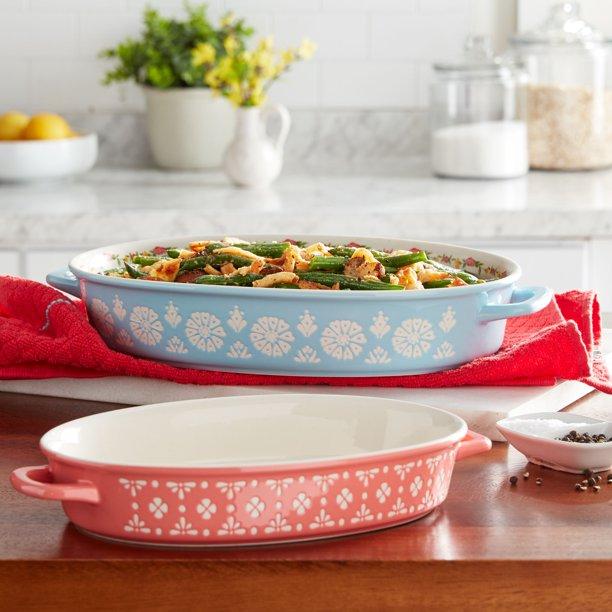 The Pioneer Woman Sweet Rose 2-Piece Oval Baker Set