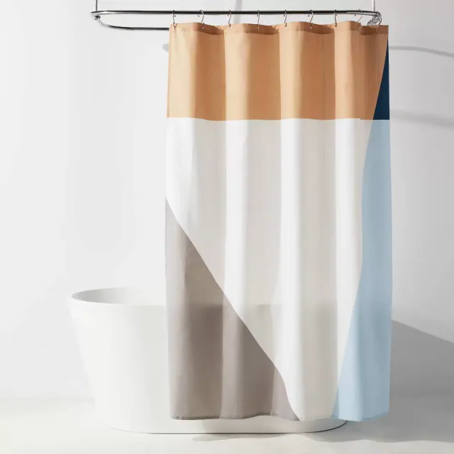 CVC Fabric Colorblock Shower Curtain - Room Essentials™
