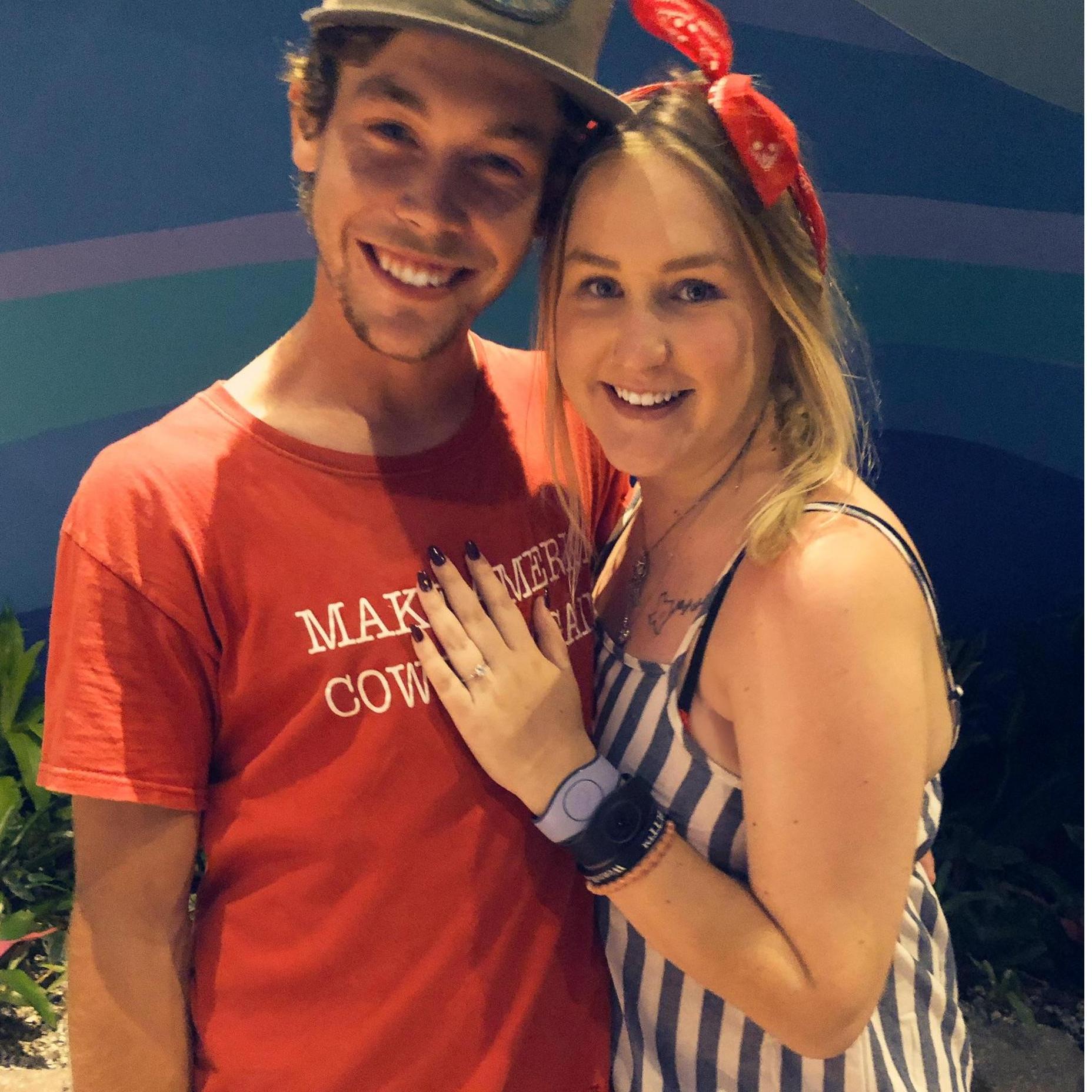 The day we got engaged at Disney world. I can't wait to marry you!
