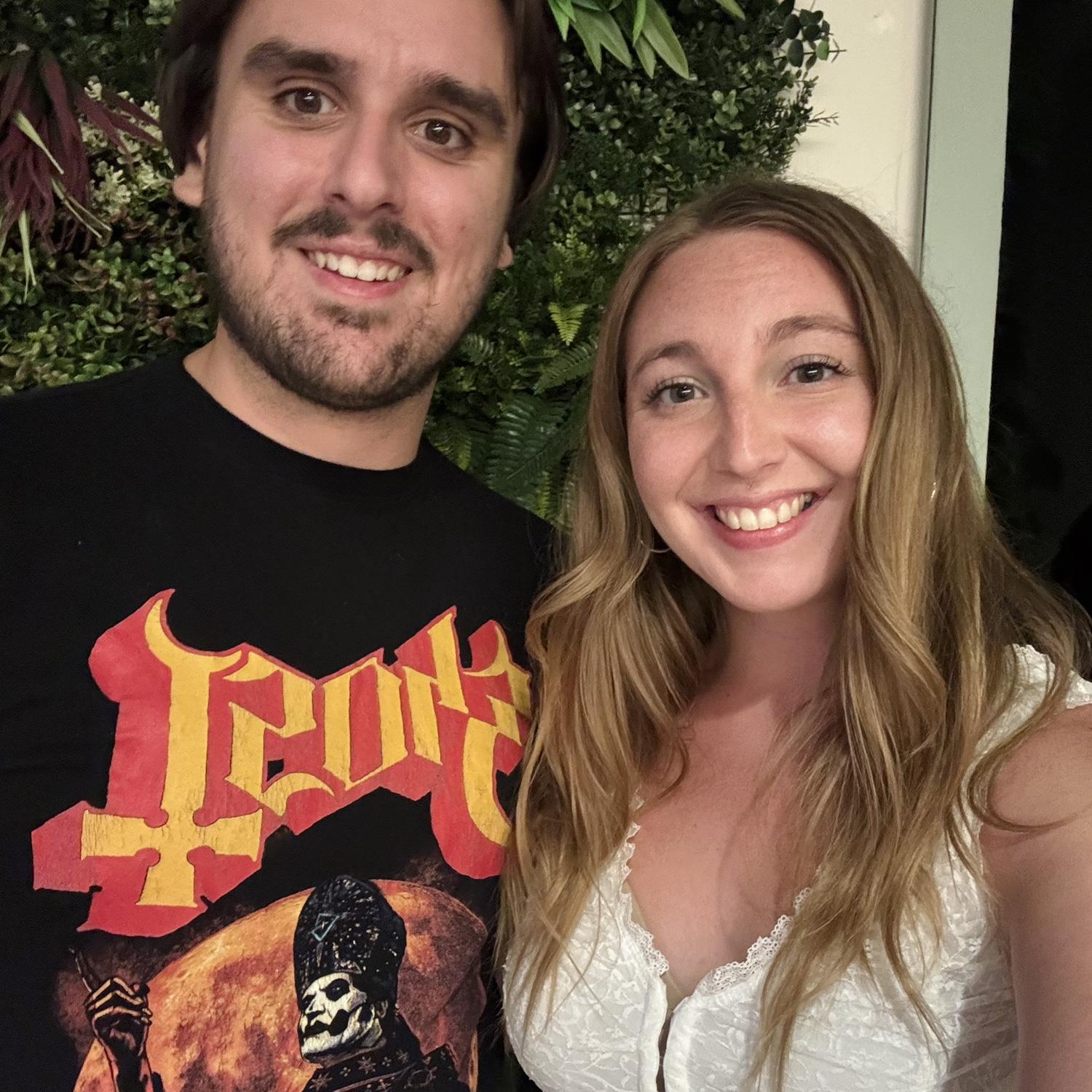 Rocking out at a Ghost concert for Foster’s Christmas present!