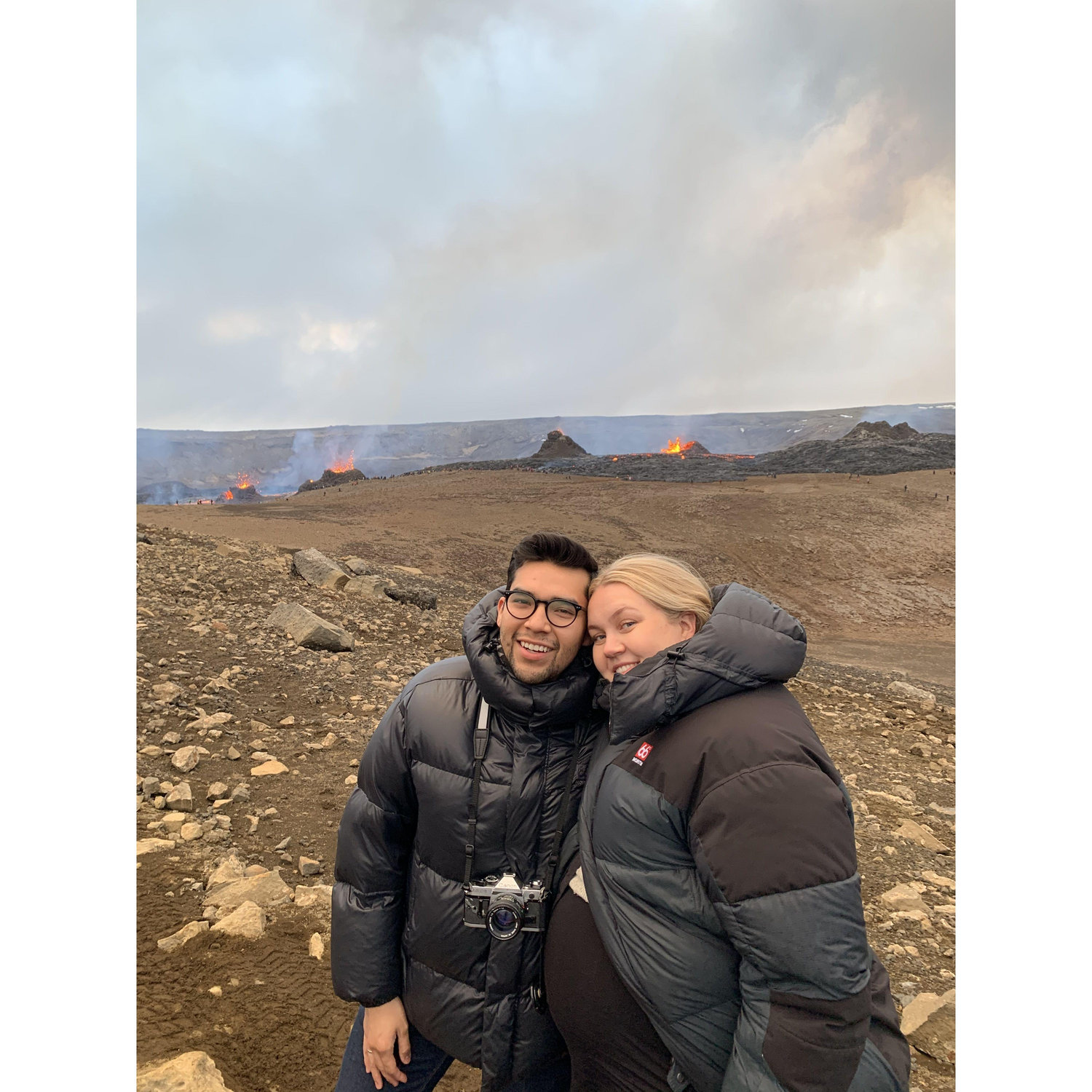 Took a helicopter to active volcano.