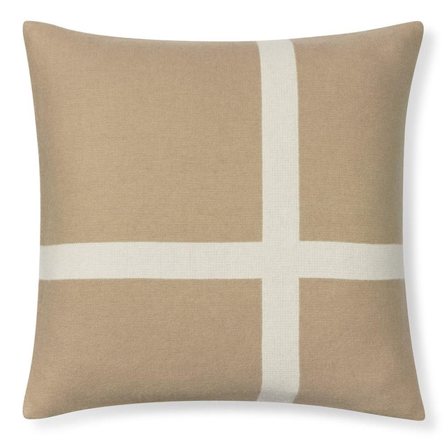 Cashmere & Wool Equestrian Pillow Cover, 22" X 22", Sand