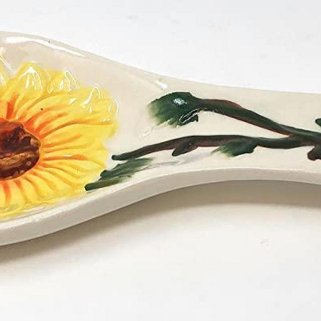 Sunflower ceramic spoon rest