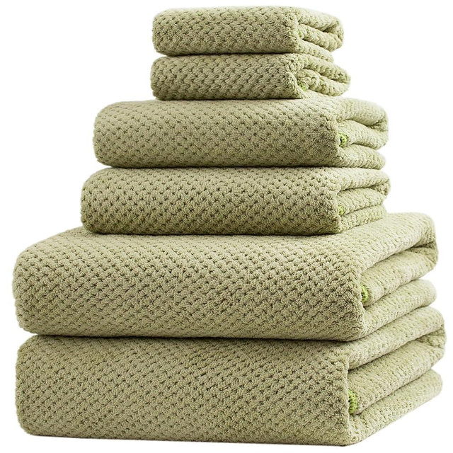 HVMS Extra Large Bath Towels Set for Bathroom 30x60 Inches Super Soft Light Weight Quick Dry Microfiber Shower Towels (Sage Green,6 Piece)