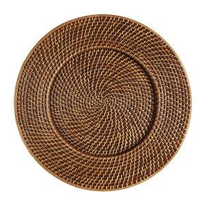 Piper Woven Chargers Set of 4 with Handwoven Rattan for Rustic Table Settings